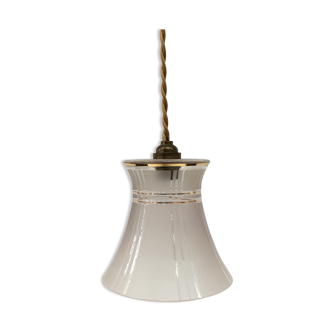 Art Deco hanging lamp in frosted glass