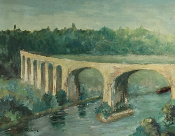 Tableau ancien le viaduc