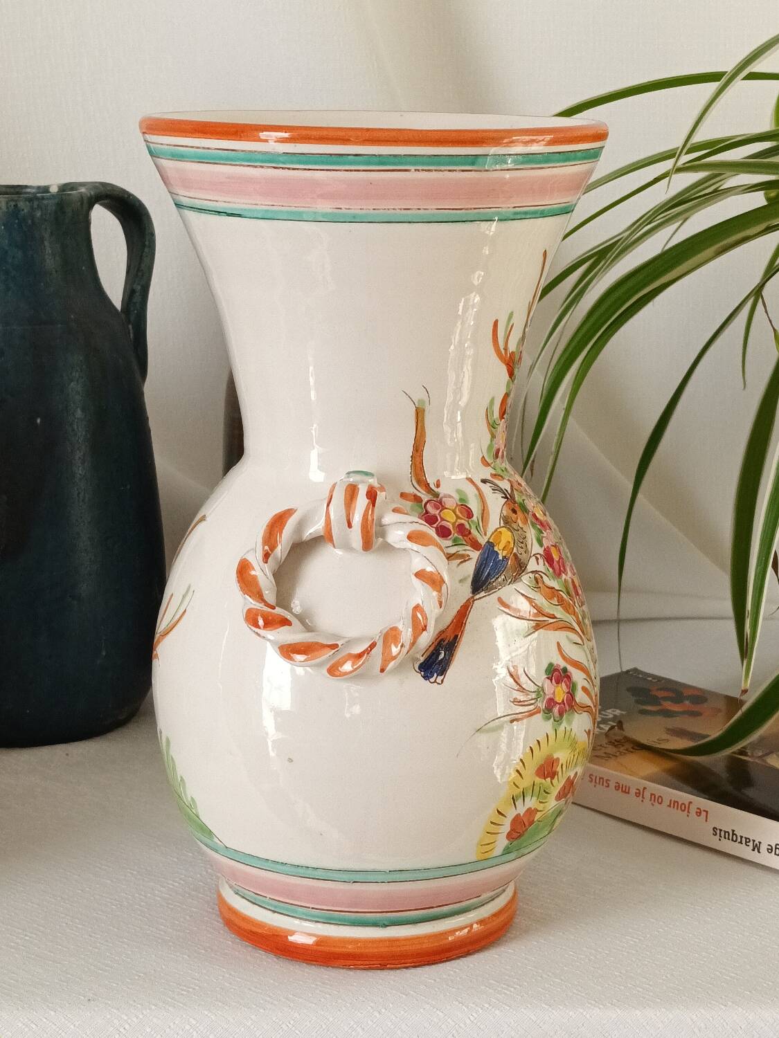 Handmade vintage ceramic vase from Italy.