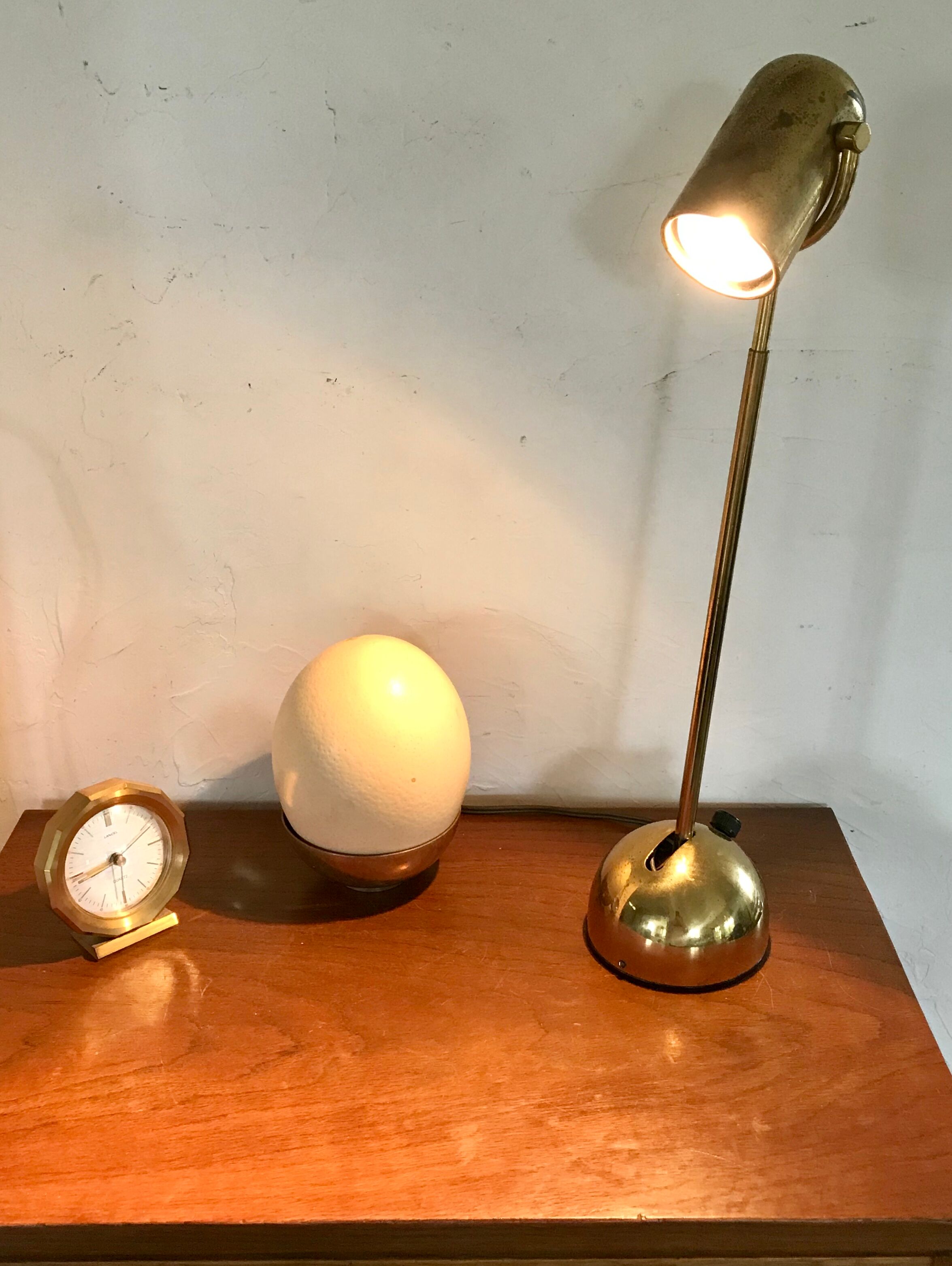 Vintage brass adjustable desk lamp