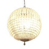 Spherical crystal pendant light