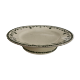 Dish on piedouche earthenware, vintage BHV crockery