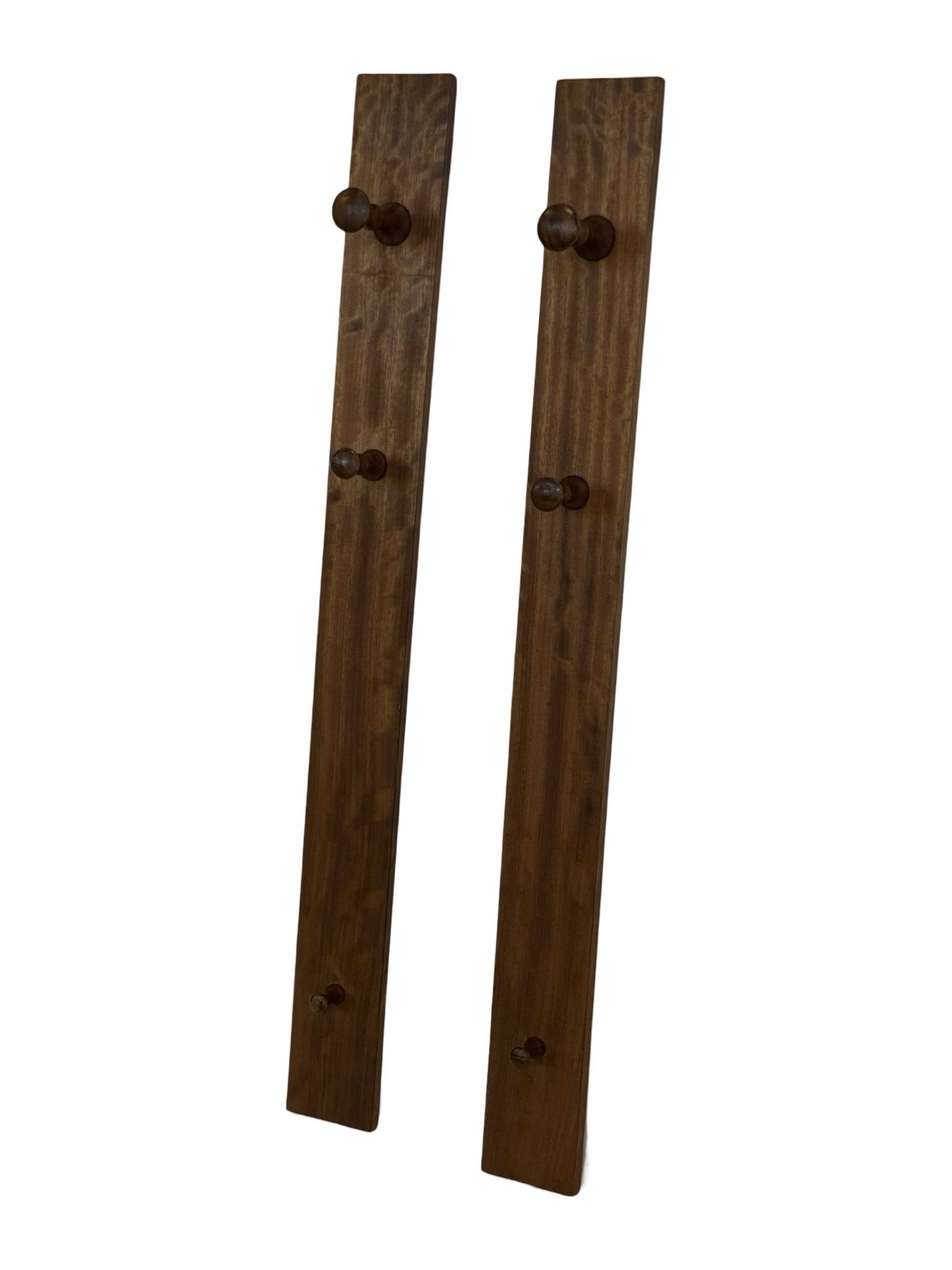 2 portemanteaux muraux danois vintage en teck