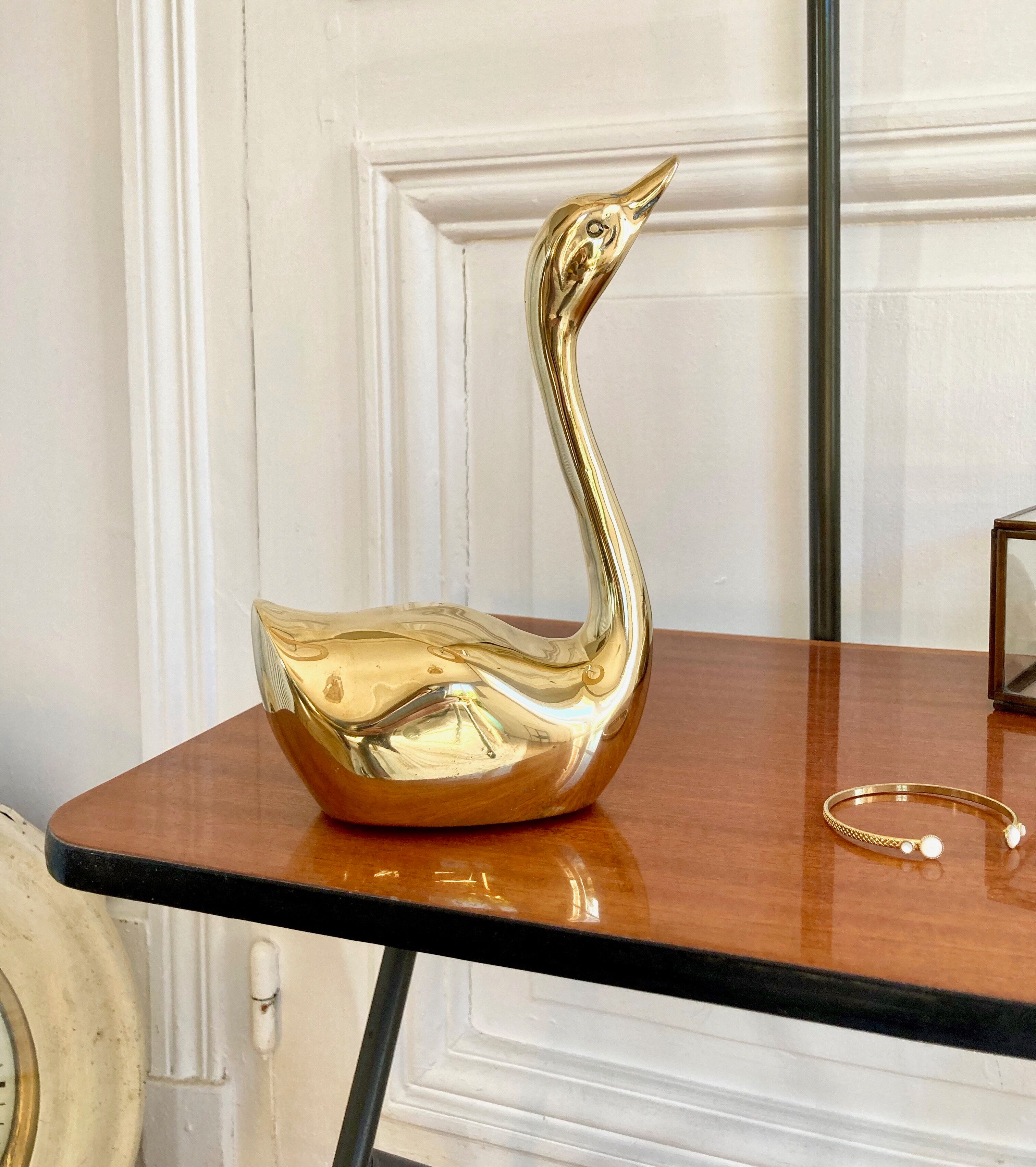 Brass swan 22 cm