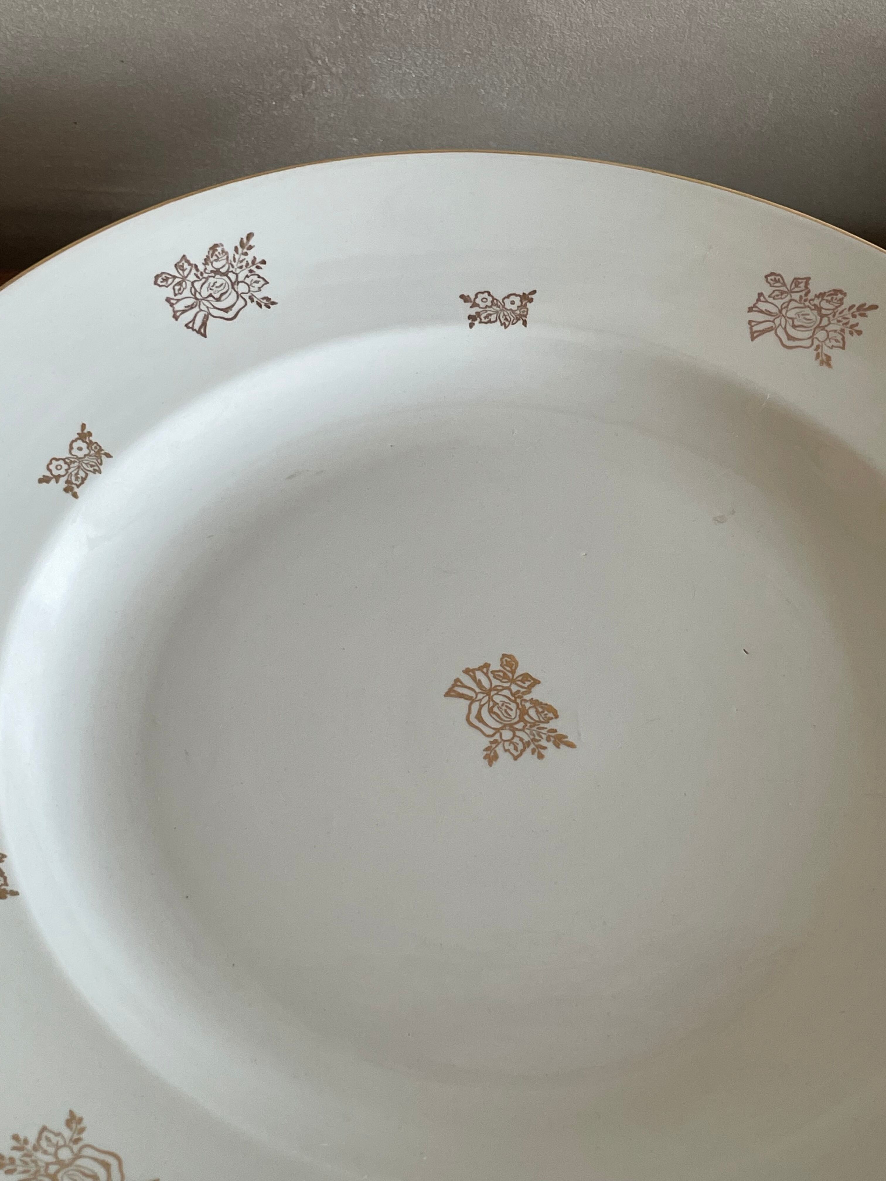 Hollow dish and pie dish pattern golden knots Sarreguemines