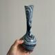 Marbled blue glass soliflore vase