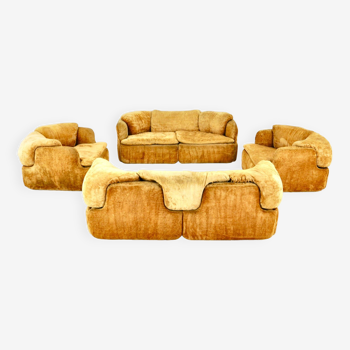 Confidential sofa set by Alberto Rosselli for Saporiti, 1970s