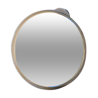 Chrome wall light with magnifying mirror and interior light fixture