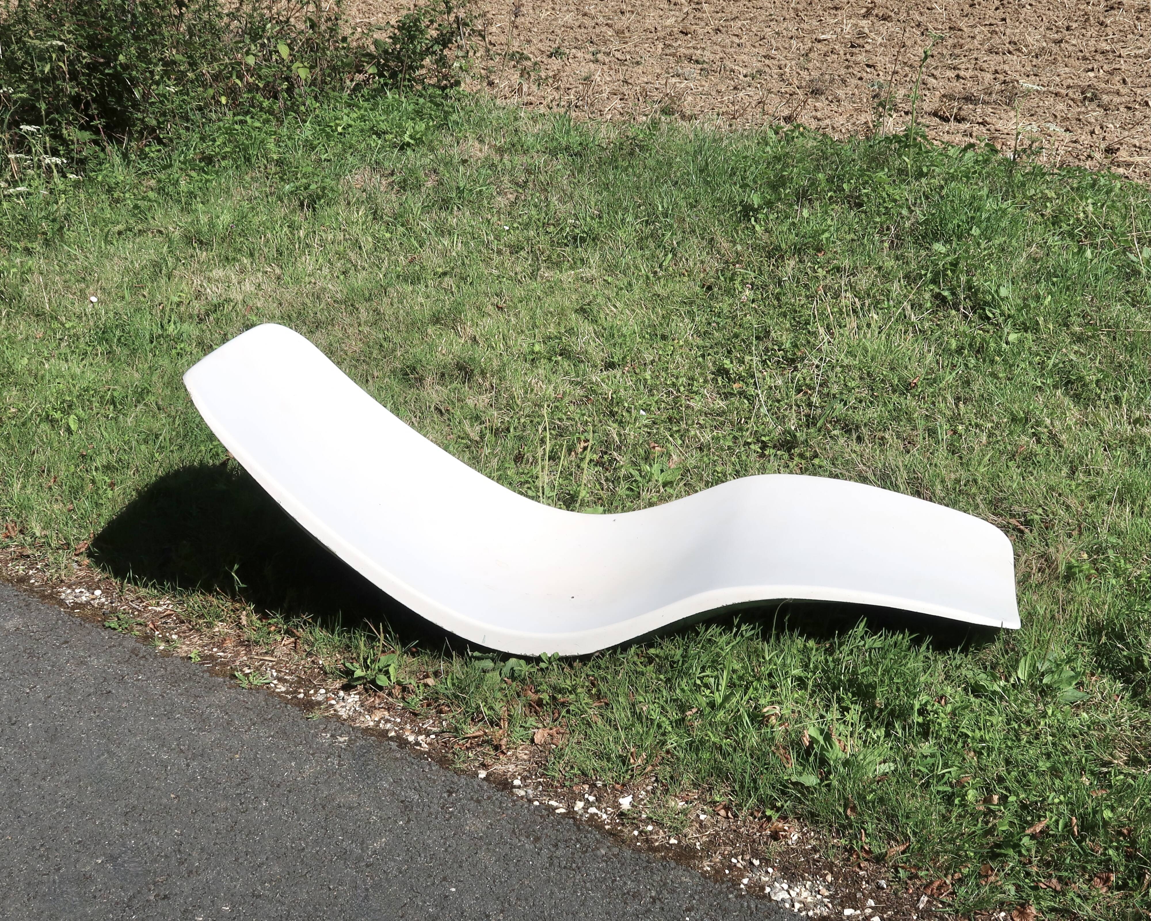 Pair of Charles Zublena fiberglass deck chairs, 1960s