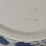 Pair of Wedgwood biscuit boxes with relief decoration of antique scenes