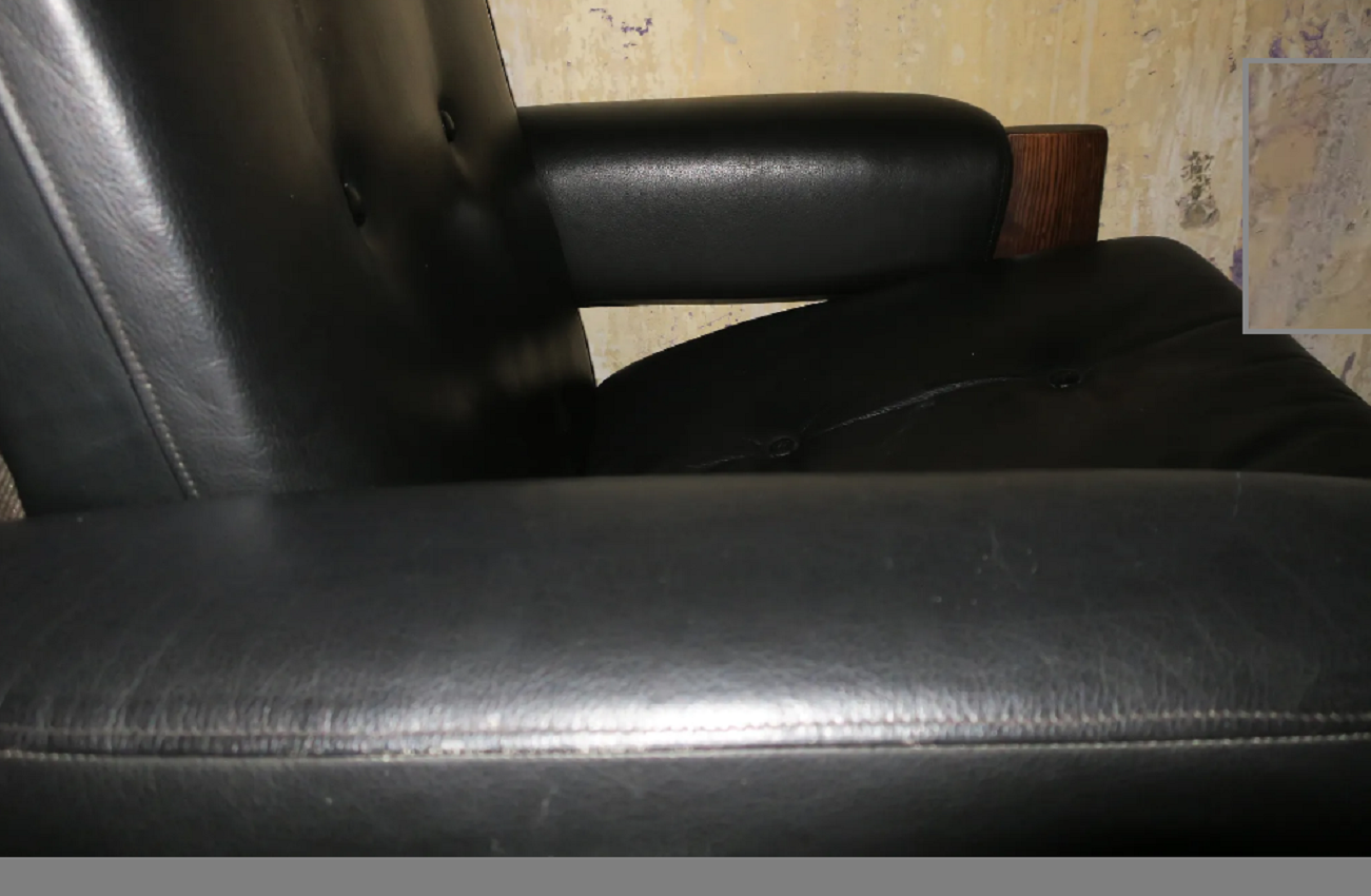 Mid century Danish leather reclining lounge chair