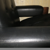 Mid century Danish leather reclining lounge chair