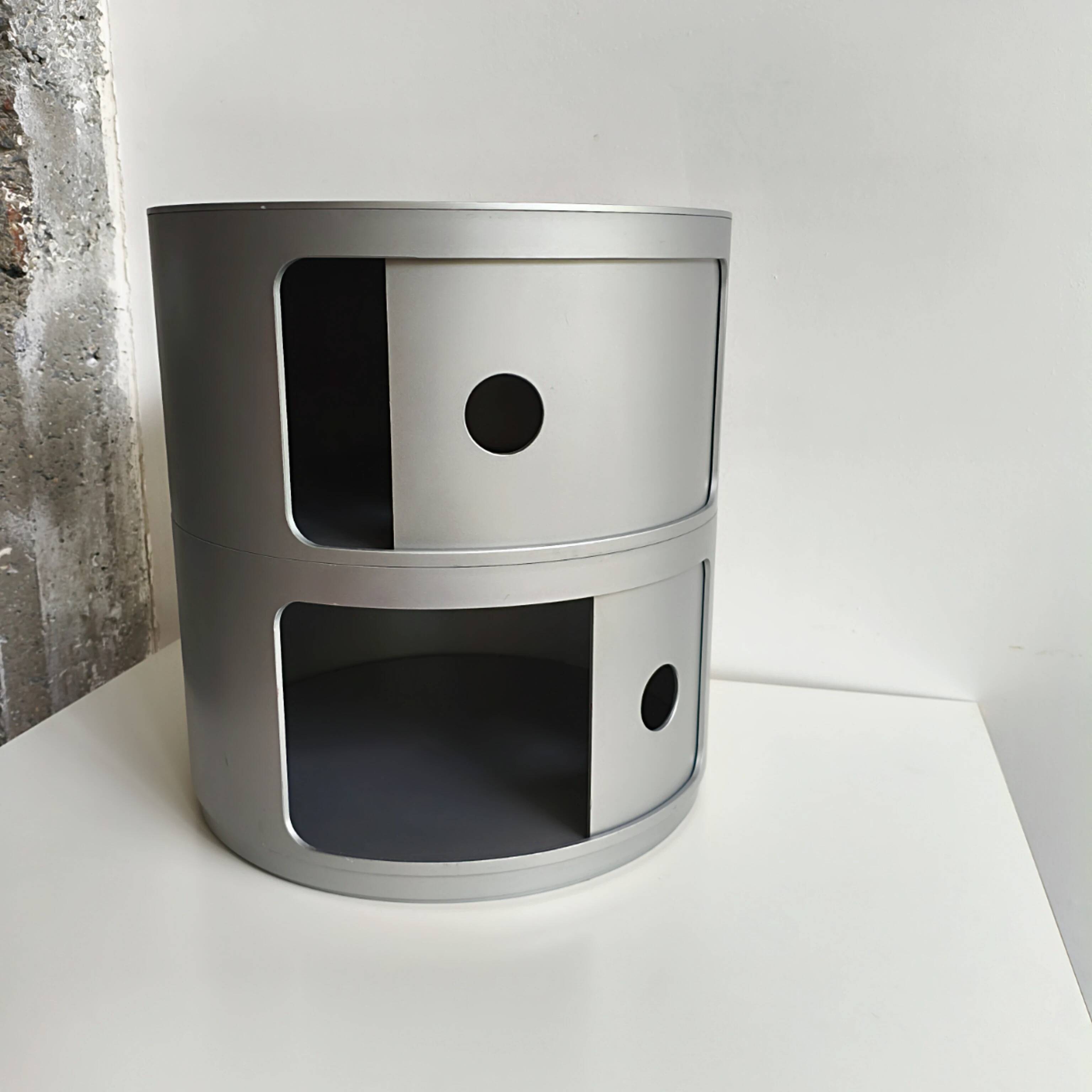 Modular components Kartell silver, A. Castelli