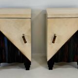 Paire de tables de nuit Art Déco italiennes attribuées à Gaetano Borsani, années 1930.