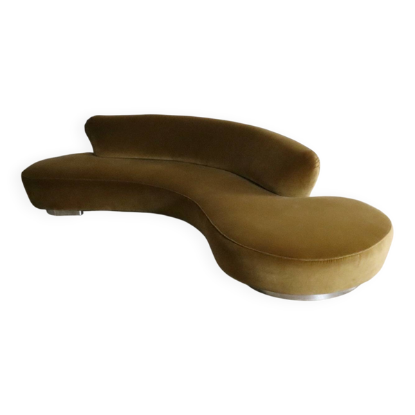 Canapé serpentin en velours de Vladimir Kagan pour Directional USA 1999 — Beyit