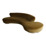 Vladimir Kagan serpentine sofa in velvet for Directional USA 1999