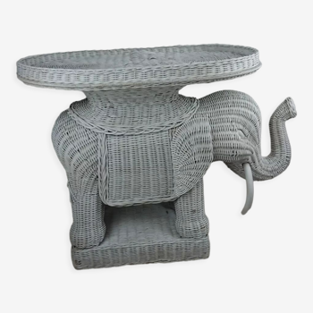 Table éléphant osier année 60
