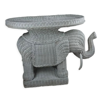 Table éléphant osier année 60
