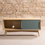 TV stand in oak latte with 2 storage spaces