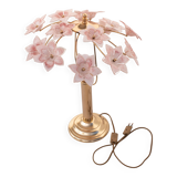 Amazing Murano Table Light Pink Flowers, 1980s