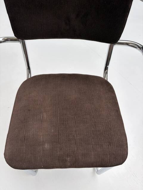 Chaises de salle à manger en métal de style Gispen (4), années 1970