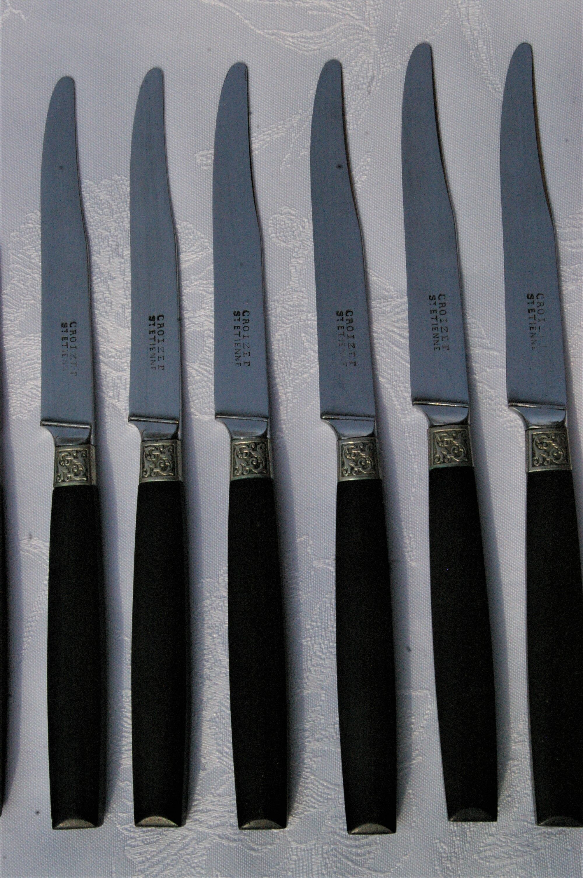 12 dessert knives hors d'oeuvre cheese- handle ebène