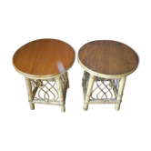 Pair of nightstands in rattan