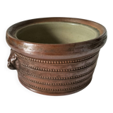 Stoneware pot Corneau Myennes decorated with hares