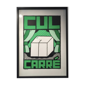 Affiche Cul Carré verte 70x50