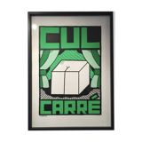 Affiche "Cul Carré" verte 70x50 cm sérigraphie faite main signée numérotée