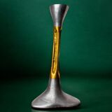 Brutalist candlestick by David Marshall, bronze and aluminium, Spain, 1970s