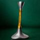 Brutalist candlestick by David Marshall, bronze and aluminium, Spain, 1970s