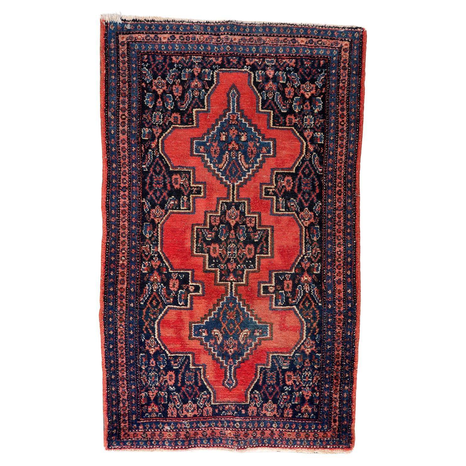 Tapis persan Senneh antique des années 1920 57 cm x 96 cm - 1C1248