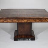 Art Deco Dining Table in Walnut Burl, 1930s