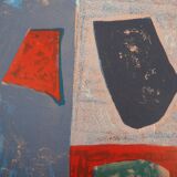 Serge poliakoff: pink and red composition - original lithograph