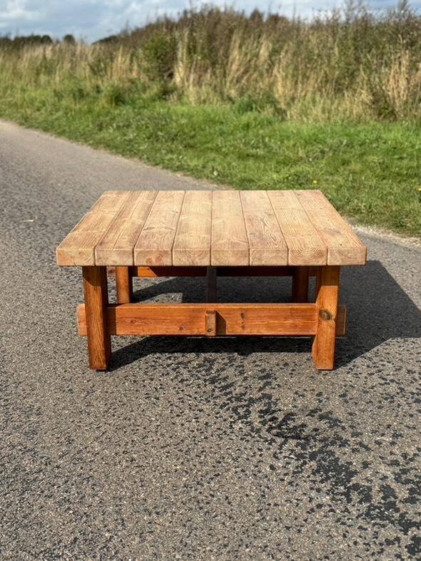 Chunky pine coffee table