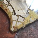 Painted old stitched mirror 33x39cm