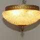 Brass and crystal diamond point ceiling light, France