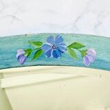 Miroir XIX ème cadre peint oval verre biseauté