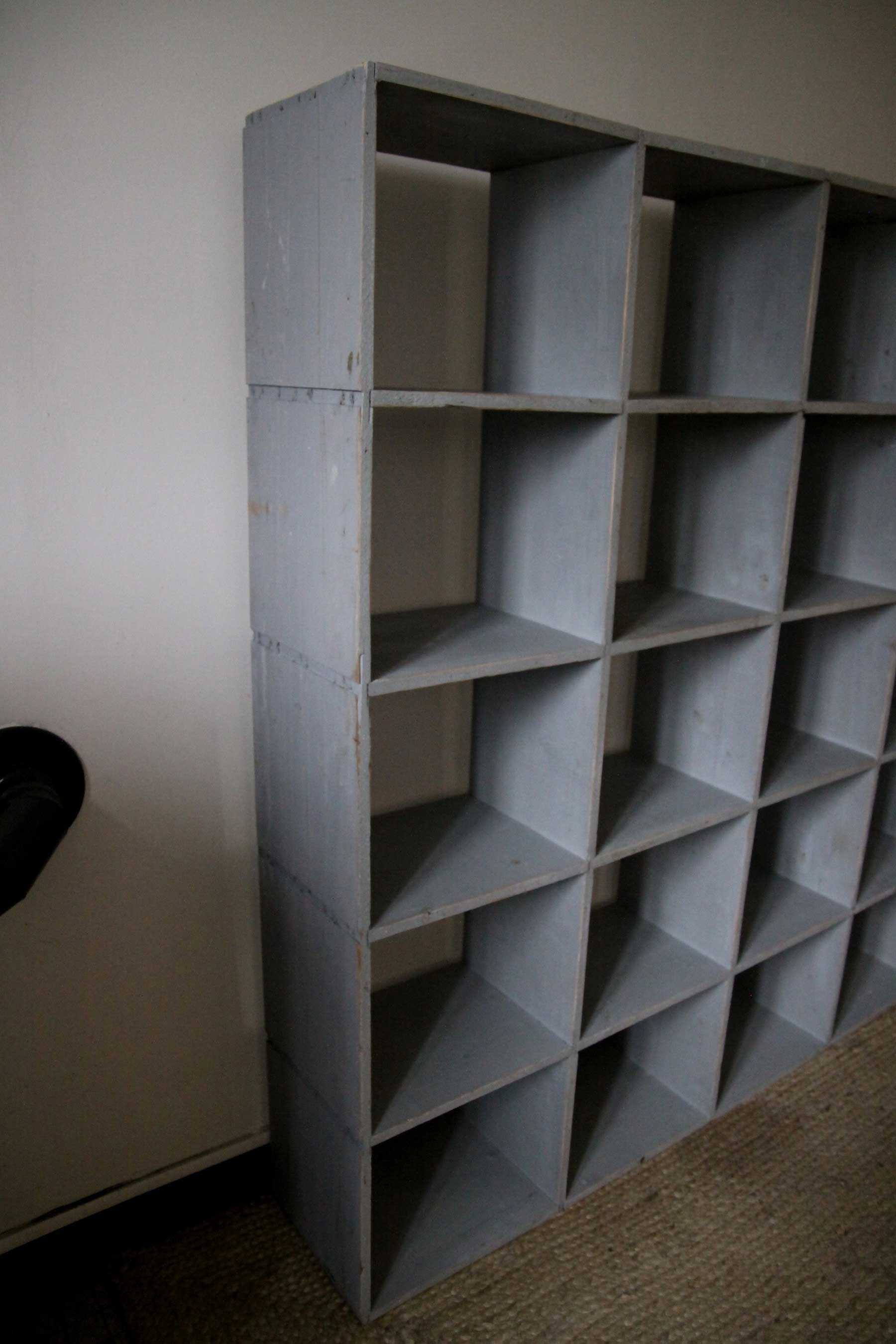 Bookcase locker vintage wooden shelf