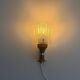 Mid-century glass and brown metal wall light, 1960, Italy