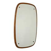 1960s Scandinavian oval mirror in oak