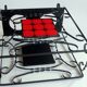 Handmade umbrella stand made of wrought iron, metal and ceramic, Vintage