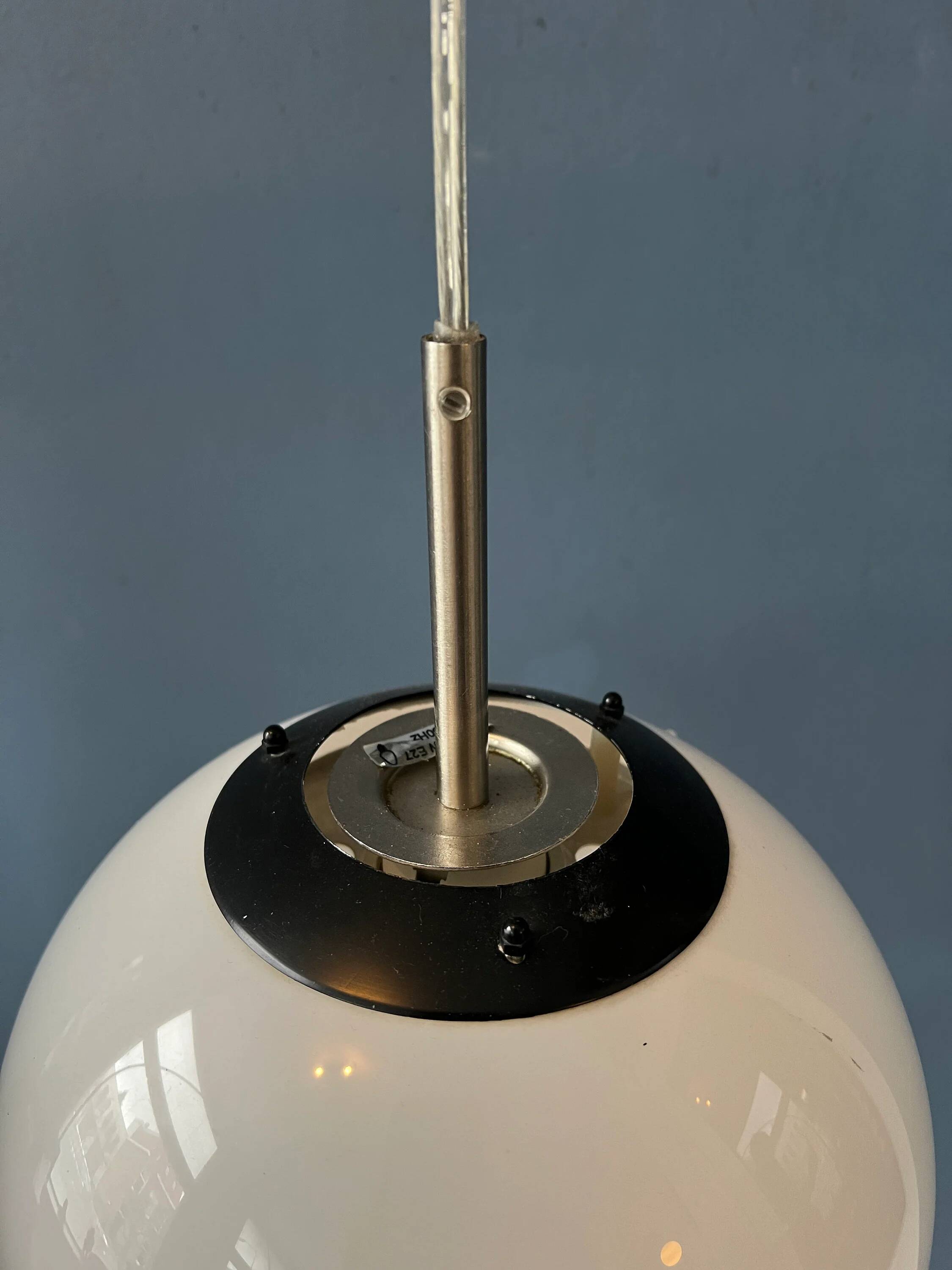 Small white Space Age mushroom pendant light