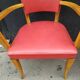 Pair of red vintage bridge armchairs