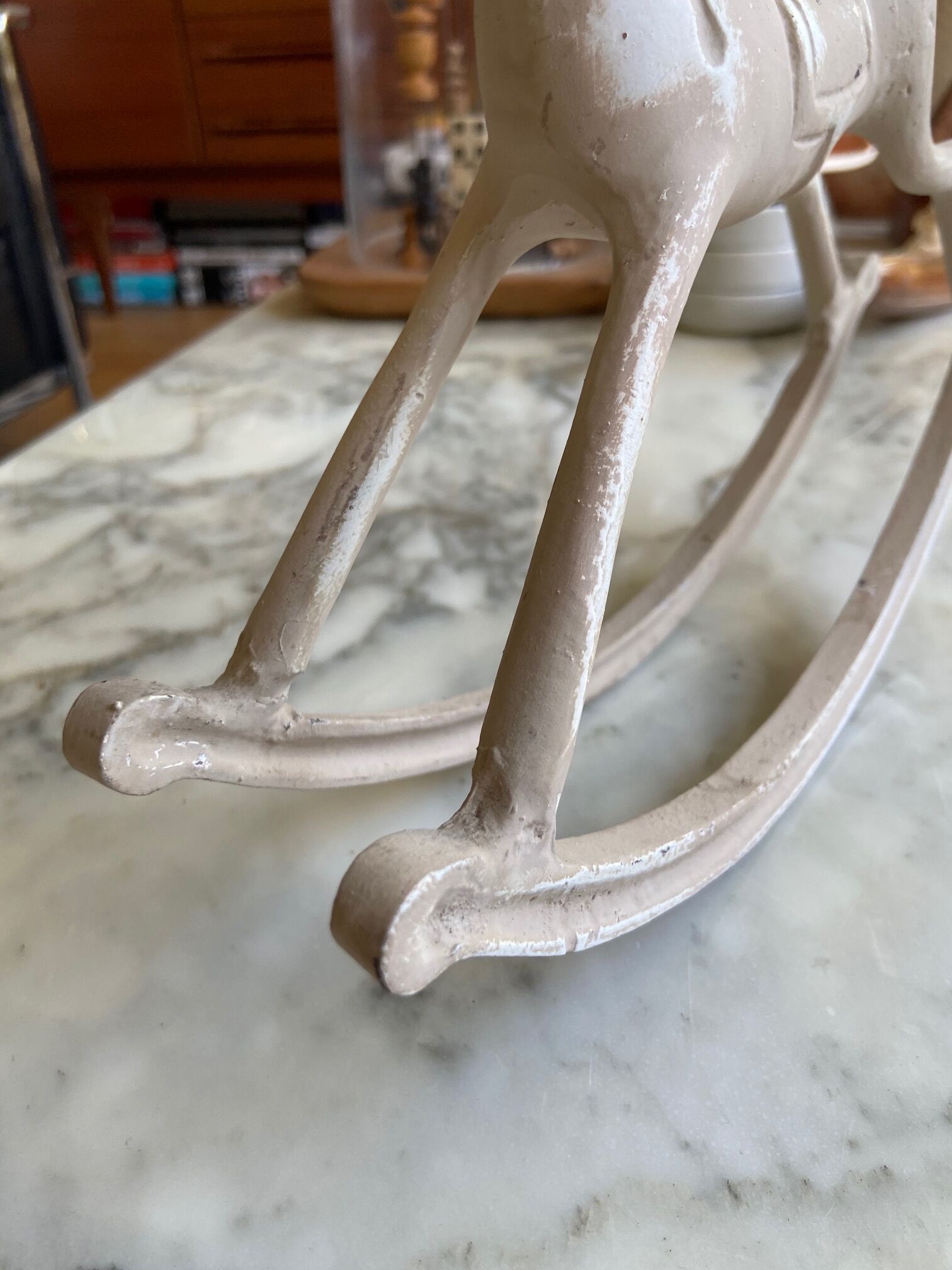 Plaster rocking horse