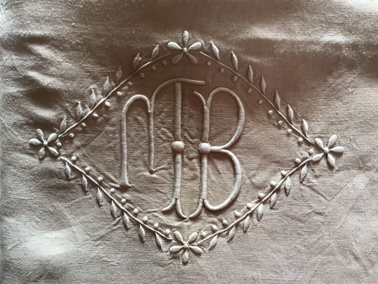 Linen sheet 2 people marked MB