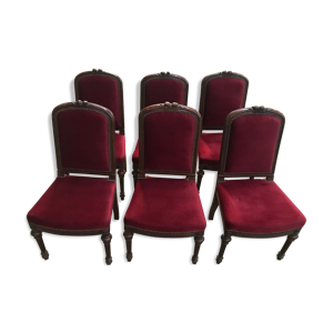 Suite de 6 chaises velours