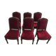 Suite de 6 chaises velours rouge Napoléon III