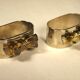 8 ronds de serviettes argent et or